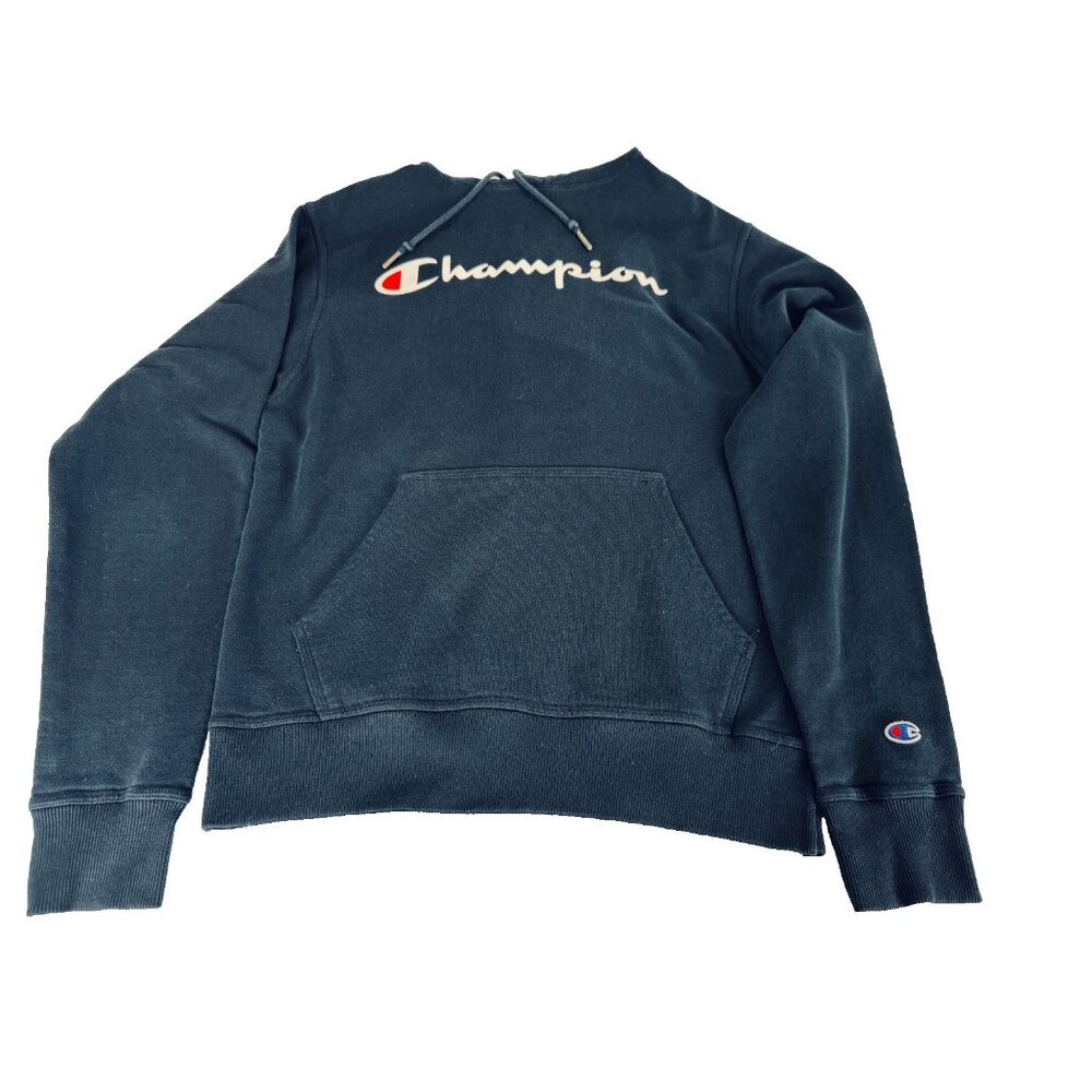 Champion Authentic Athleticwear Navy Blue Pullover Hoodie Script Logo Size S - Picture 2 of 6